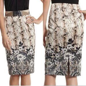 WHBM PAISLEY SNAKE-PRINT PENCIL SKIRT (Sz- 2)